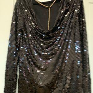 Black sequined top